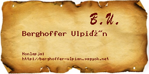 Berghoffer Ulpián névjegykártya